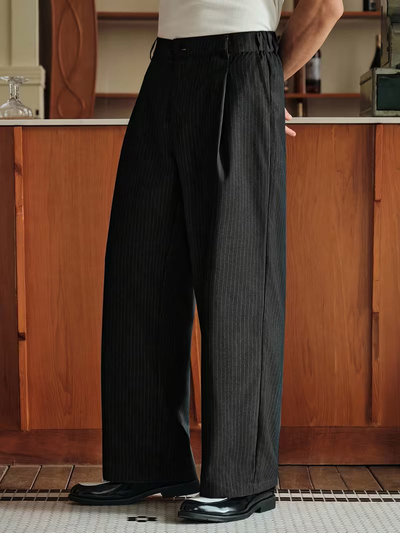 TAILORED BLACK STRIPED PANT MR BISOUS