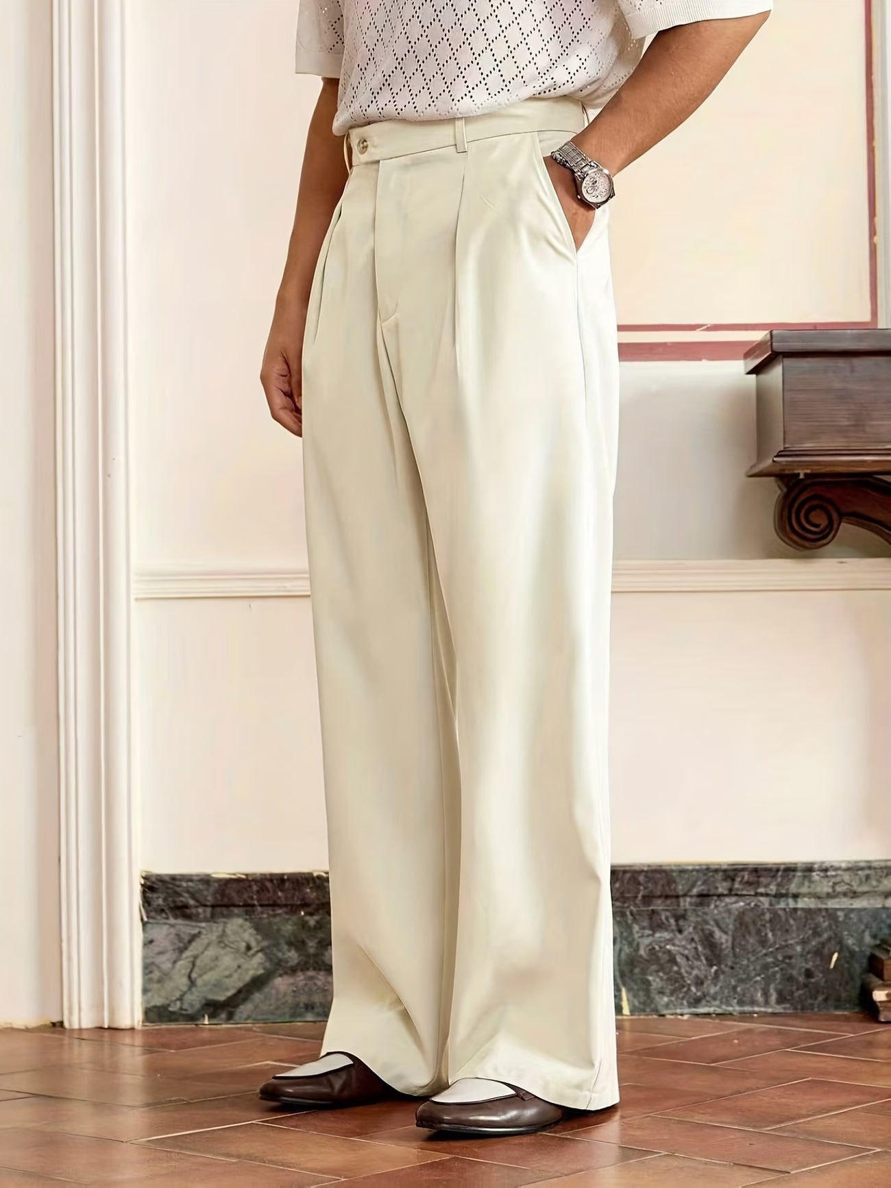 TAILORED CREAM PANT MR BISOUS